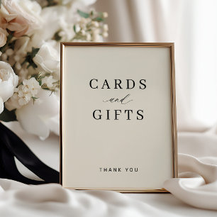 Poster Cartes et cadeaux de typographie élégants mariage