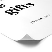 Poster Cartes et cadeaux de typographie noire moderne (Coin)