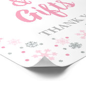 Poster Cartes et cadeaux d'hiver Signe Pink & Silver Snow (Coin)