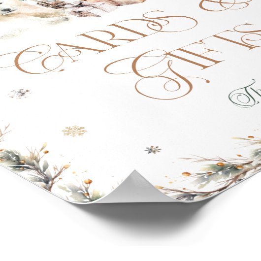 Poster Cartes et cadeaux d'ours polaires mignons d'hiver (Coin)