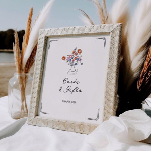 Poster Cartes et cadeaux d'Urn floral à la main