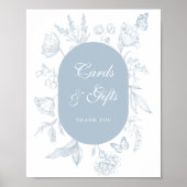 Poster Cartes et cadeaux Dusty Blue Line (Devant)