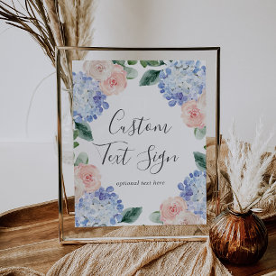 Poster Cartes et Cadeaux Élégants Hydrangea Texte Personn