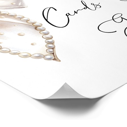 Poster Cartes et cadeaux Elégants White Pearl Bow (Coin)
