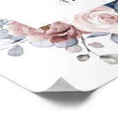 Poster Cartes et cadeaux en ardoise rose Rose bleu Dusty (Coin)
