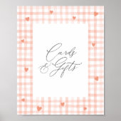 Poster Cartes et cadeaux En vichy Baby shower (Devant)