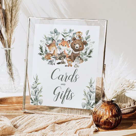 Poster Cartes et cadeaux Eucalyptus Woodland Bébé Animaux