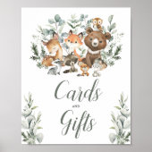 Poster Cartes et cadeaux Eucalyptus Woodland Bébé Animaux (Devant)
