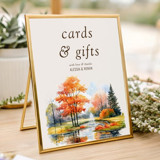 Poster Cartes et cadeaux Fall Lake Mariage numérique ou i