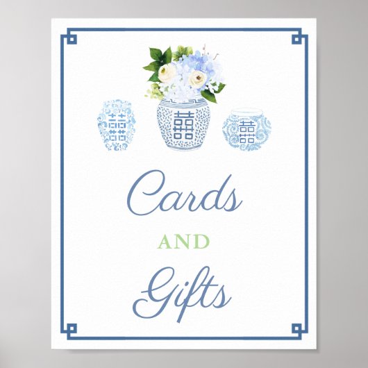 Poster Cartes et Cadeaux Fête Bébé Chic Chinoiserie (Devant)