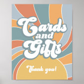 Poster Cartes et Cadeaux Fête de Bébé Groovy Rétro Soleil (Devant)