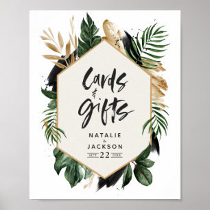 Poster cartes et cadeaux feuillage tropical feuillu maria