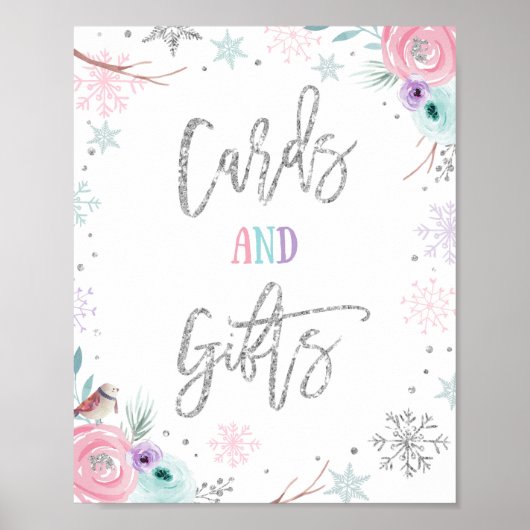 Poster Cartes et cadeaux Fille des Anniversaires d'hiver (Devant)