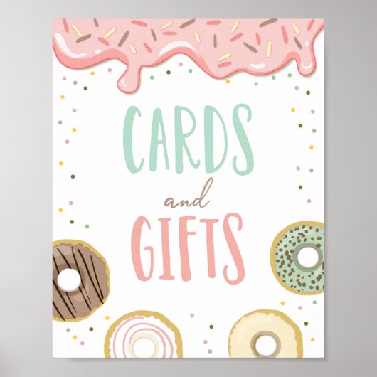 Poster Cartes et cadeaux Fille Rose Donut Signal d'annive (Devant)