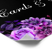 Poster Cartes et cadeaux. Fleur violette. Panneau mariage (Coin)