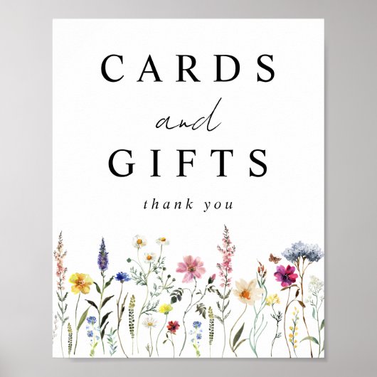 Poster Cartes et cadeaux Fleurs sauvages élégants (Devant)