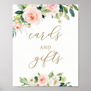 Poster Cartes et Cadeaux Floraux Aquarelle Rose Élégants