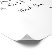 Poster Cartes et cadeaux floraux d'hiver blanc vert (Coin)