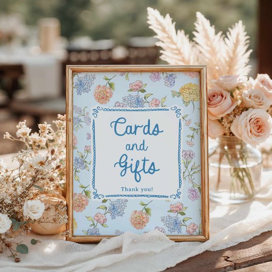 Poster Cartes et cadeaux floraux élégants