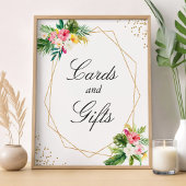 Poster Cartes et cadeaux Gold moderne Tropical Floral Feu