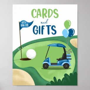 Poster Cartes et cadeaux Golf Par Tee Boy Signal d'annive