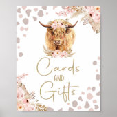 Poster Cartes et cadeaux Highlander Cow Boho Farm Anniver (Devant)