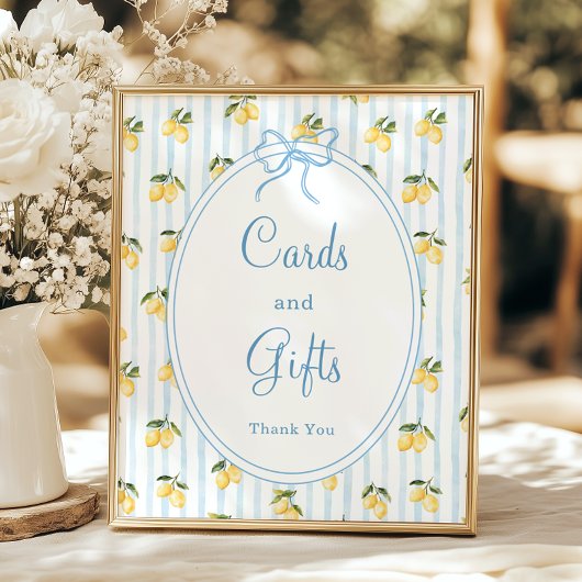 Poster Cartes et cadeaux italiens Citron Blue Bow