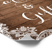 Poster Cartes et cadeaux | Lumières à cordes de bois rust (Coin)