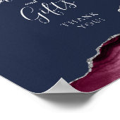 Poster Cartes et Cadeaux Mariage Agate Bourgogne Argent N (Coin)