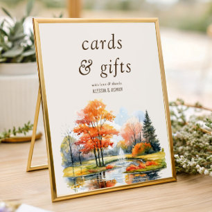 Poster Cartes et cadeaux Mariage d'automne au lac Numériq