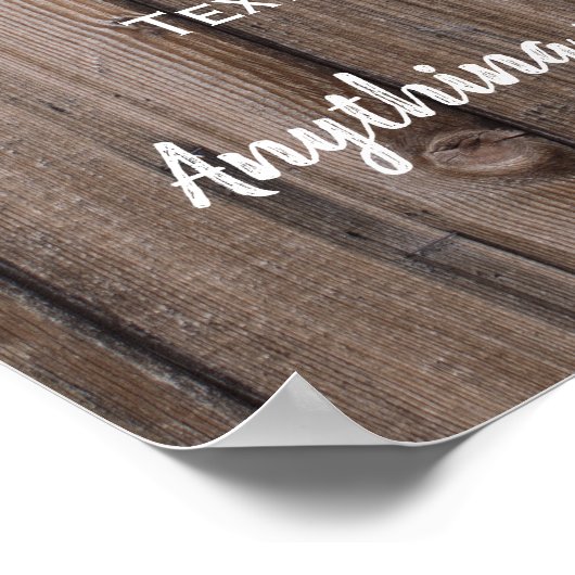 Poster cartes et cadeaux mariage panneau bois rustique (Coin)