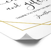 Poster Cartes et cadeaux mariage réception verdure or sig (Coin)