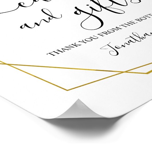 Poster Cartes et cadeaux mariage réception verdure or sig (Coin)