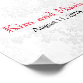 Poster Cartes et cadeaux - Mariage Rose rouge profond (Coin)