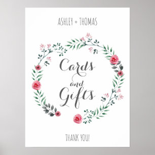 Poster Cartes et cadeaux Mariage signe de calligraphie fl