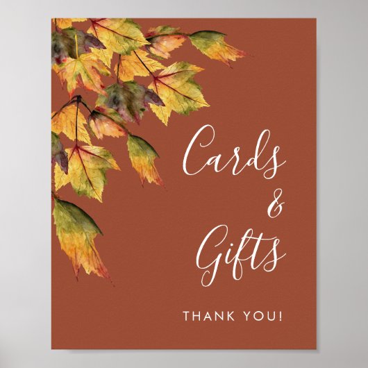 Poster Cartes et cadeaux Mariages de automne Rustique Aut (Devant)
