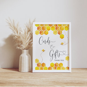 Poster Cartes et cadeaux Miel Baby shower abeille