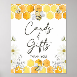 Poster Cartes et cadeaux Miel Baby shower abeille