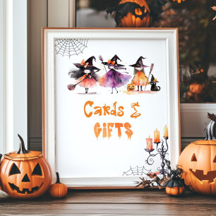 Poster Cartes et cadeaux Mignonnes sorcières d'Halloween