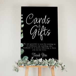 Poster Cartes et cadeaux minimalistes Eucalyptus Black