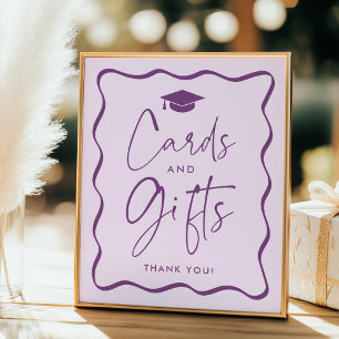 Poster Cartes et cadeaux modernes de Graduation violette
