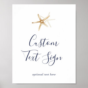 Poster Cartes et cadeaux nautiques modernes Signe texte p