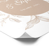 Poster Cartes et cadeaux Neutral Tan Floral Line (Coin)