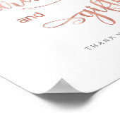 Poster Cartes et cadeaux or rose 8x10 moderne Mariage Sig (Coin)