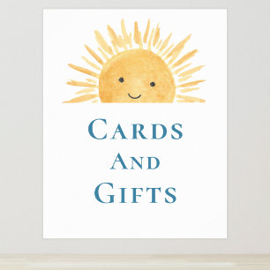 Poster Cartes Et Cadeaux Panneau Baby shower À Thème Sole