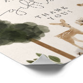 Poster Cartes Et Cadeaux Panneau Boho Baby shower Woodlan (Coin)