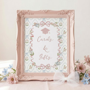 Poster Cartes et Cadeaux Panneau de fin d'études au nœud