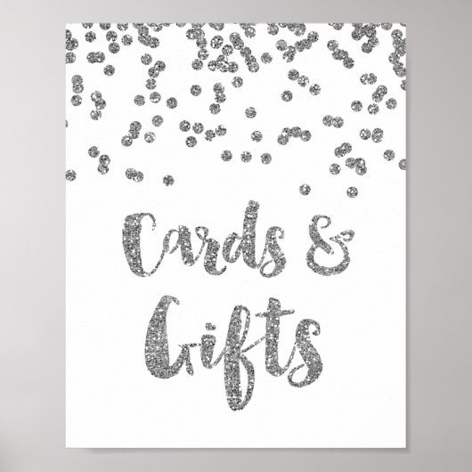 Poster Cartes et Cadeaux Panneau de Mariage Confettis Arg (Devant)