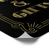 Poster Cartes et cadeaux Panneau de mariage Or Noir Année (Coin)