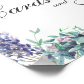 Poster Cartes et cadeaux. Panneau floral. Mariage pourpre (Coin)